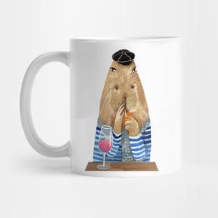 French Style Capybara Mug